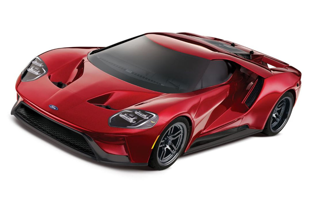 Traxxas Ford GT : supercar à traction intégrale à l'échelle 1/10 avec système radio 2,4 GHz compatible TQi Traxxas Link et gestion de la stabilité Traxxas (TSM) - Rouge