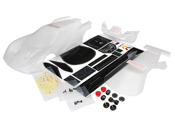 Traxxas Body, Ford GT (clear, requires painting)/ window masks/ decal sheet (includes tail lights, exhaust tips, & mounting hardware)