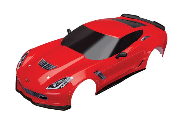 Carrosserie Traxxas Chevrolet Corvette ZO6, rouge (peinte, décalcomanies appliquées)