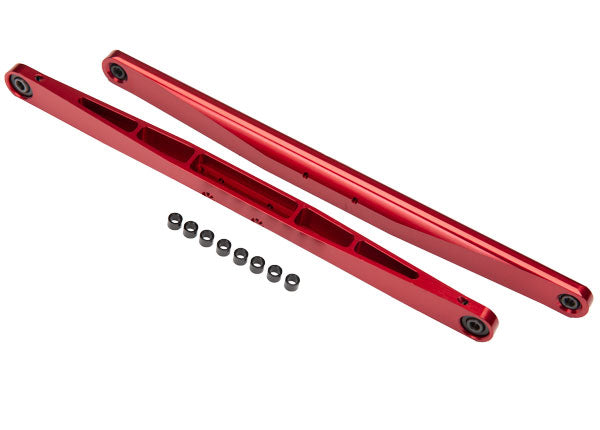 Bras oscillant Traxxas, aluminium (anodisé rouge) (2) (assemblé avec des billes creuses)