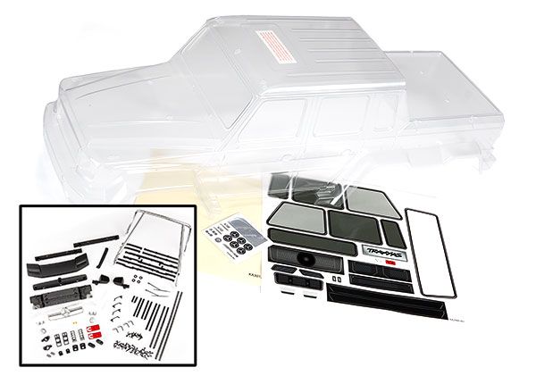 Carrosserie Traxxas, Mercedes-Benz G 63 (transparent, nécessite de peindre)/décalcomanies/masques de fenêtre