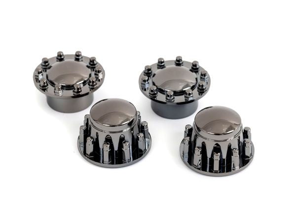 Traxxas Centre Caps, 2,2" TRX-6 Big Rig Wheels, Noir Chrome (Avant (2), Arrière (2))