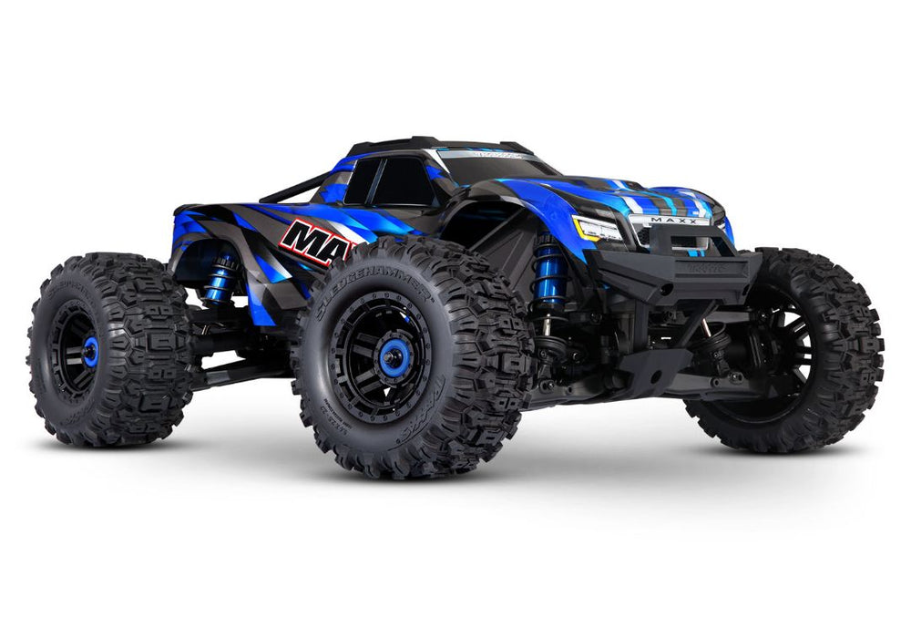 Traxxas Maxx 4S V2 - Monster Truck 4WD sans balais à l'échelle 1/10 avec kit WideMaxx - Bleu 