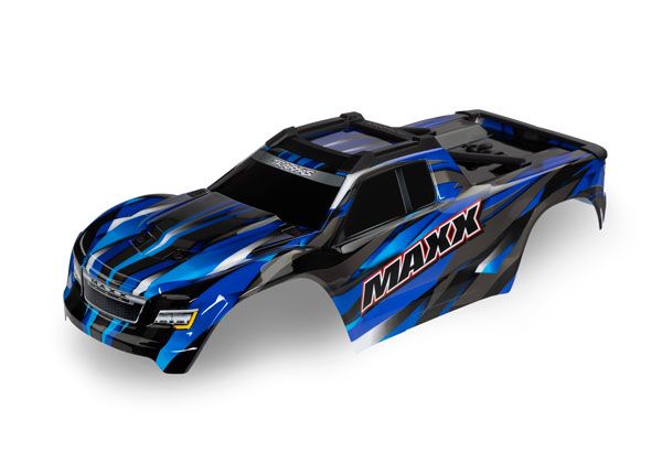 Traxxas Body, Maxx V2, blue (painted, decals applied) (fits Maxx V2 with extended chassis (352mm wheelbase))