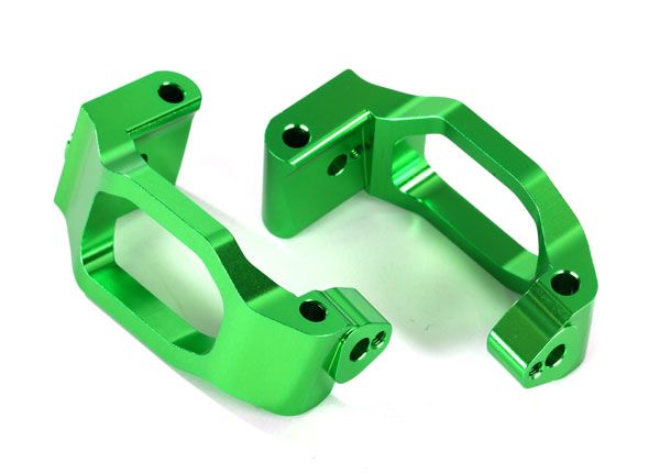 Traxxas Caster blocks (c-hubs), 6061-T6 aluminum (green-anodized), left & right/ 4x22mm pin (4)/ 3x6mm BCS (4)/ retainers (4)