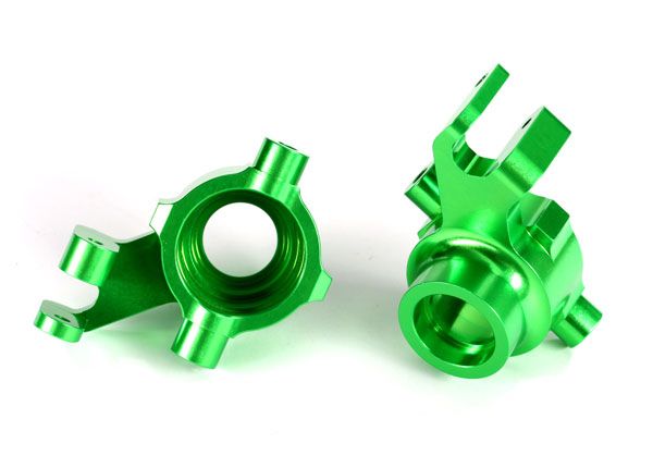 Traxxas Steering blocks, 6061-T6 aluminum (green-anodized), left & right