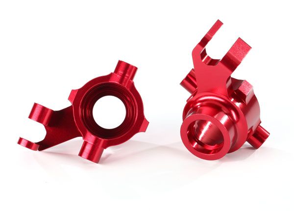 Traxxas Steering blocks, 6061-T6 aluminum (red-anodized), left & right