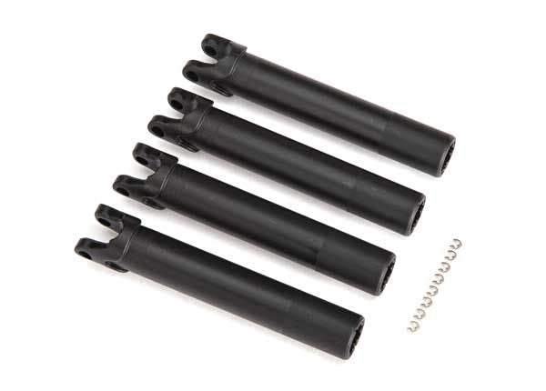 Traxxas Half shafts, outer (extended, front or rear) (4)/ e-clips (8) (for use with #8995 WideMaxx suspension kit)