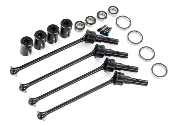 Arbres de transmission Traxxas, acier à vitesse constante (assemblés), avant ou arrière (4) (pour WideMAXX) (8654, 8654R ou 8654G requis pour un ensemble complet)