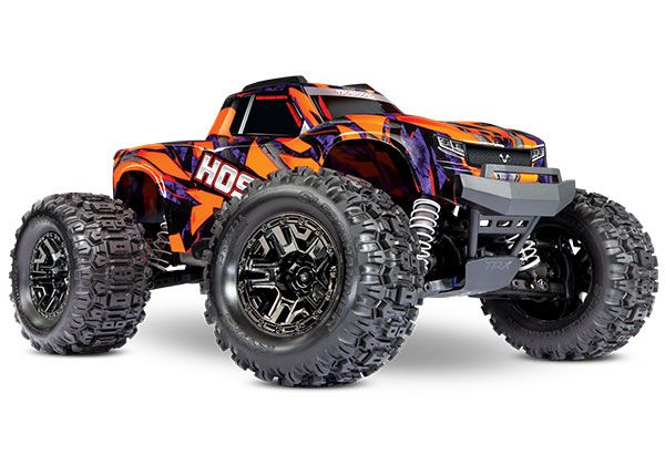 Traxxas Hoss 4X4 VXL - Monster Truck électrique sans balais orange et violet à l'échelle 1/10 4WD