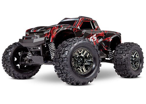 Traxxas Hoss 4X4 VXL – Monster Truck électrique sans balais à 4 roues motrices, rouge ombre, échelle 1/10