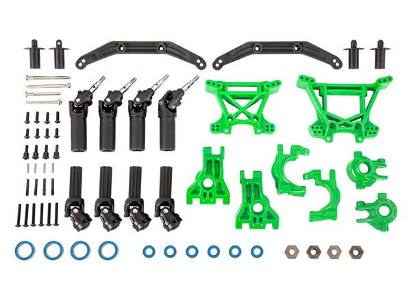 Traxxas Outer Driveline & Suspension Upgrade Kit, extreme heavy duty, green