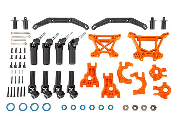 Traxxas Outer Driveline & Suspension Upgrade Kit, extreme heavy duty, orange