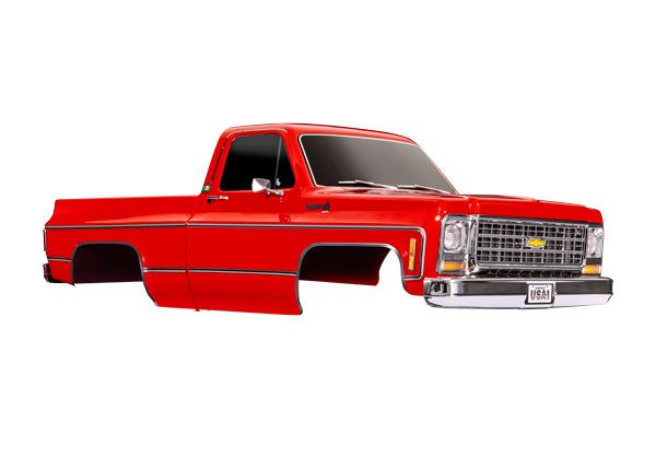 Traxxas Body Chevrolet K10 Truck (1979), Complete, Red (Painted) (Includes Grille, Side Mirrors, Door Handles, Windshield Wipers, & Clipless Mounting) (Requires TRA9288 Inner Fenders)