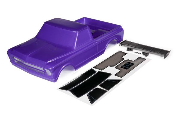 Carrosserie Traxxas, Chevrolet C10 (violet) (comprend l'aile et les décalcomanies) (nécessite des accessoires de carrosserie de la série #9415 pour compléter la carrosserie)