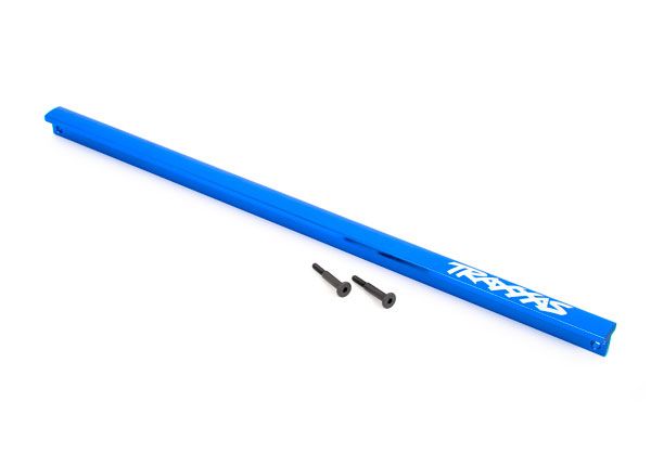 Traxxas Chassis brace (T-Bar), 6061-T6 aluminum (blue-anodized)/ 3x16 SS (2) (fits Sledge)