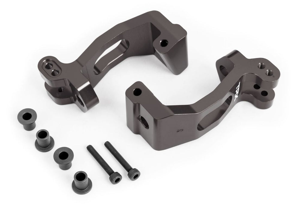 Traxxas Caster Blocks (C-Hubs), 6061-T6 Aluminum (Dark Titanium-Anodized), Left & Right/ Kingpin Bushings (4)