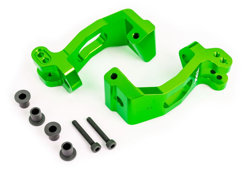 Traxxas Blocs de roulettes (moyeux C), aluminium 6061-T6 (anodisé vert), bagues gauche et droite/Kingpin (4)