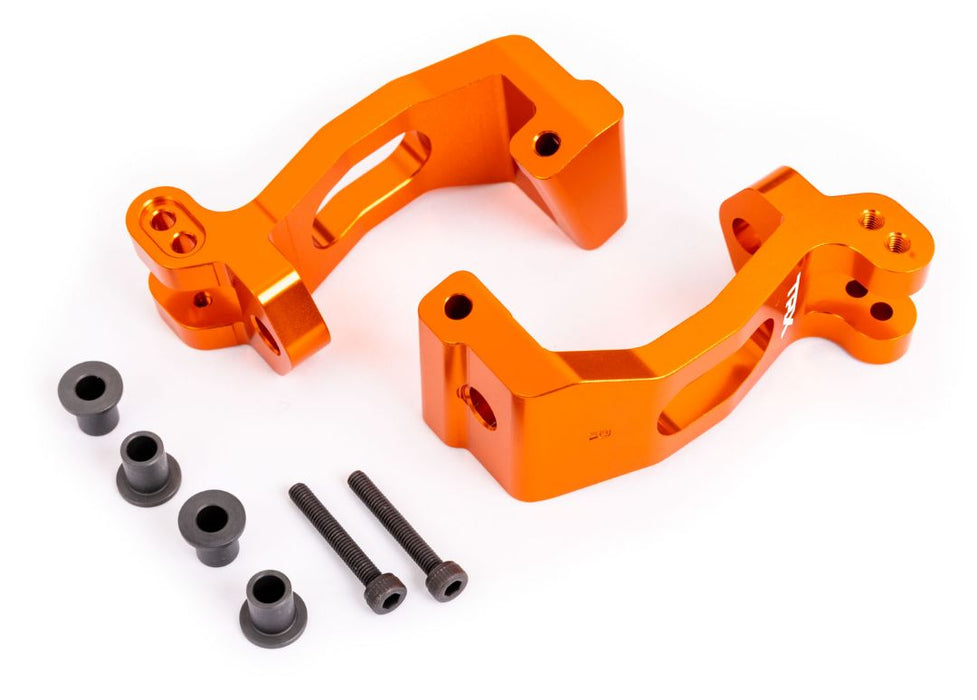 Traxxas Blocs de roulettes (moyeux C), aluminium 6061-T6 (anodisé orange), bagues gauche et droite/Kingpin (4)