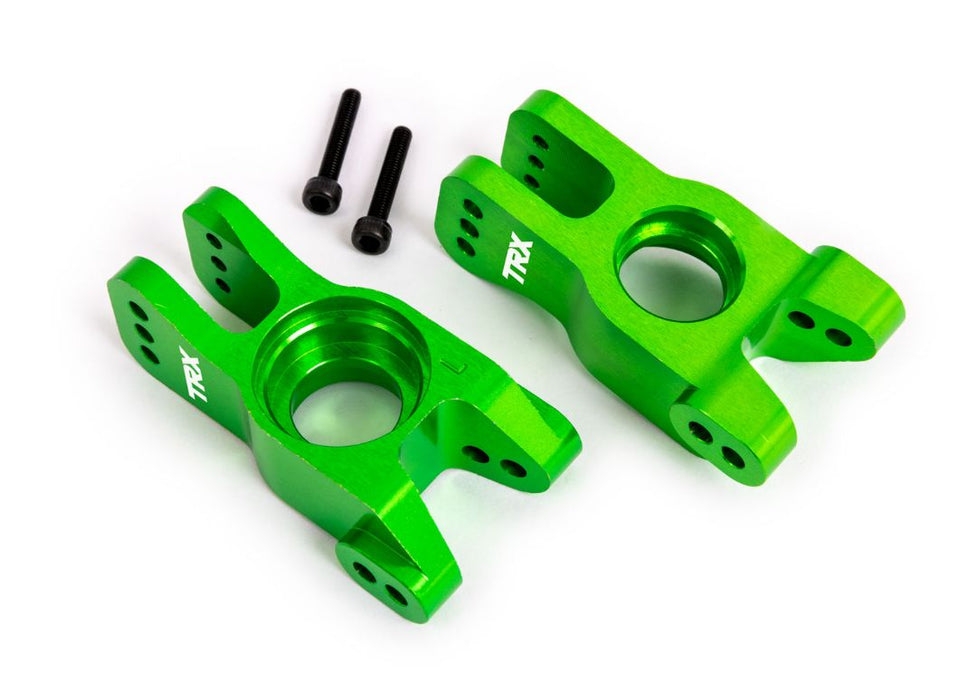 Supports Traxxas, essieu tronqué, aluminium 6061-T6 (anodisé vert) (gauche et droite)