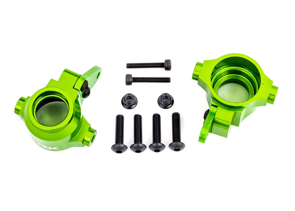 Traxxas Steering Blocks, 6061-T6 Aluminum (Green-Anodized), Left & Right