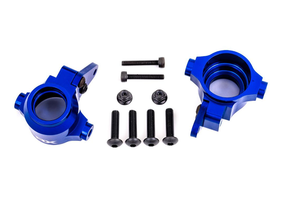 Traxxas Steering Blocks, 6061-T6 Aluminum (Blue-Anodized), Left & Right