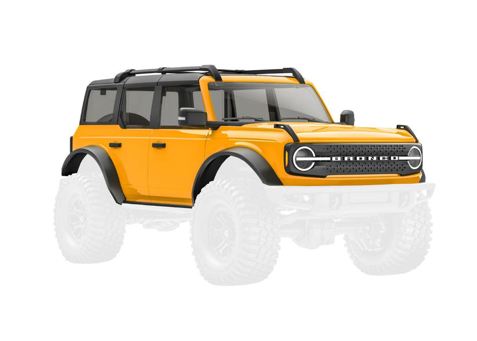 Traxxas Body, Ford Bronco, Complete, Cyber Orange (Includes Grille, Side Mirrors, Door Handles, Fender Flares, Windshield Wipers, Spare Tire Mount, & Clipless Mounting)