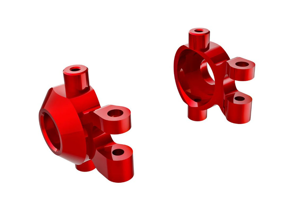 Traxxas Steering Blocks, 6061-T6 Aluminum (Red-Anodized) (Left & Right)/ 2.5x12mm BCS (With Threadlock) (2)/ 2x6mm Ss (With Threadlock) (4)