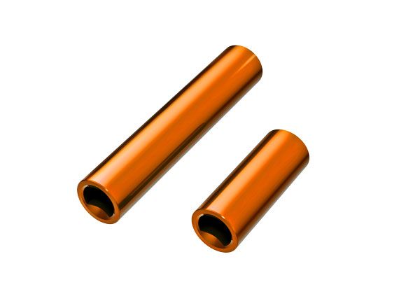 Arbres de transmission Traxxas, centre, femelle, aluminium 6061-T6 (anodisé orange) (avant et arrière) (à utiliser avec les arbres de transmission centraux en métal TRA9751A ou 9751X)