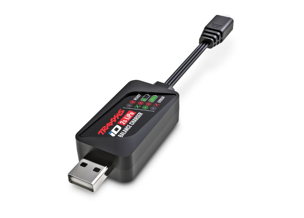 Traxxas Charger, ID Balance, USB (2-Cell 7.4 Volt Lipo With ID Connector Only)