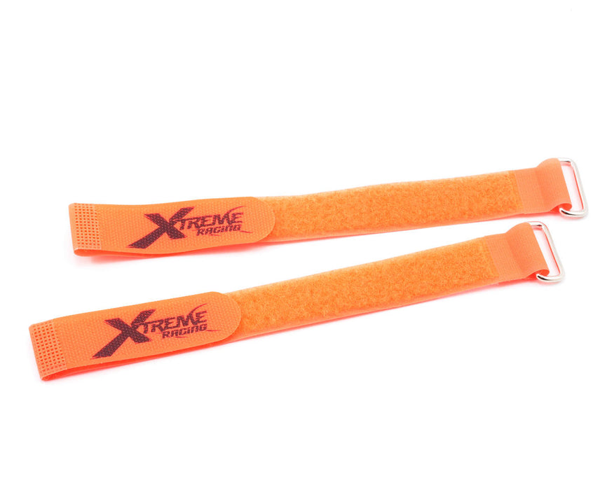 Sangles de batterie Xtreme Racing 1" x 12" (Orange) (2)