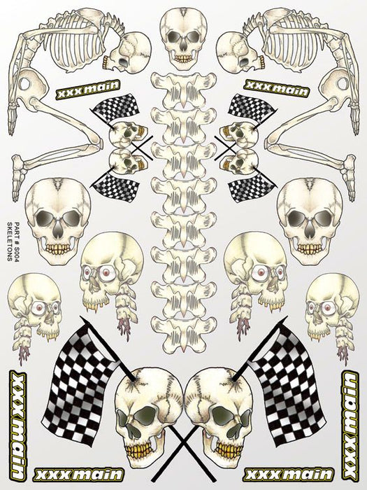 Feuille d’autocollants XXX Main Racing Skeletons