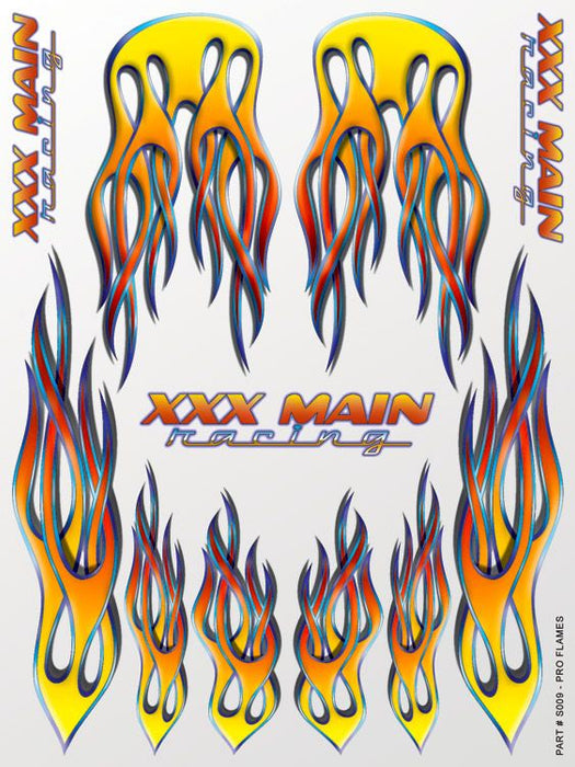 Feuille d’autocollants XXX Main Racing Pro Flames