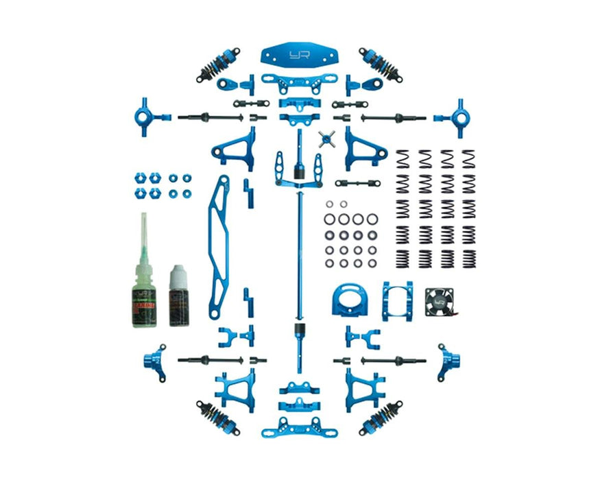 Yeah Racing Kit de mise à niveau en aluminium Tamiya TT-02 (bleu)