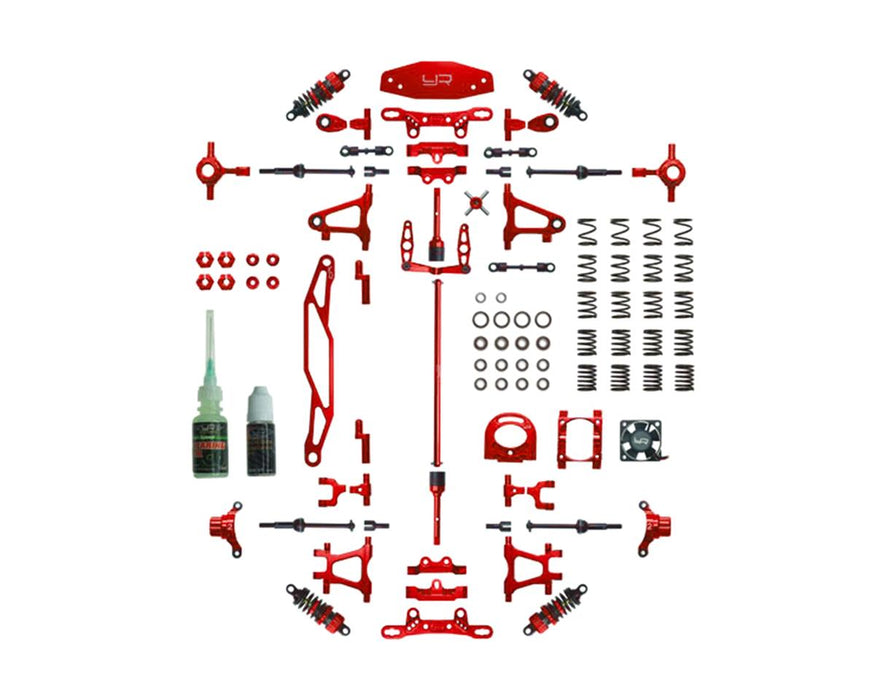 Yeah Racing Kit de mise à niveau en aluminium Tamiya TT-02 (rouge)