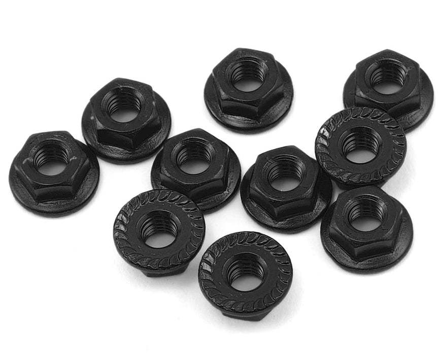 Yeah Racing 4mm Aluminum Serrated Lock Nut (10) (Black)