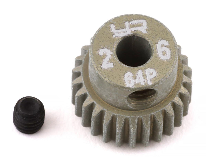 Yeah Racing 64P Hard Coated Aluminum Pinion Gear (26T)