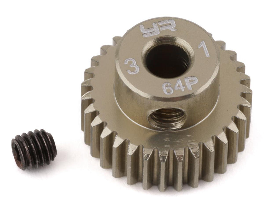 Yeah Racing 64P Hard Coated Aluminum Pinion Gear (31T)