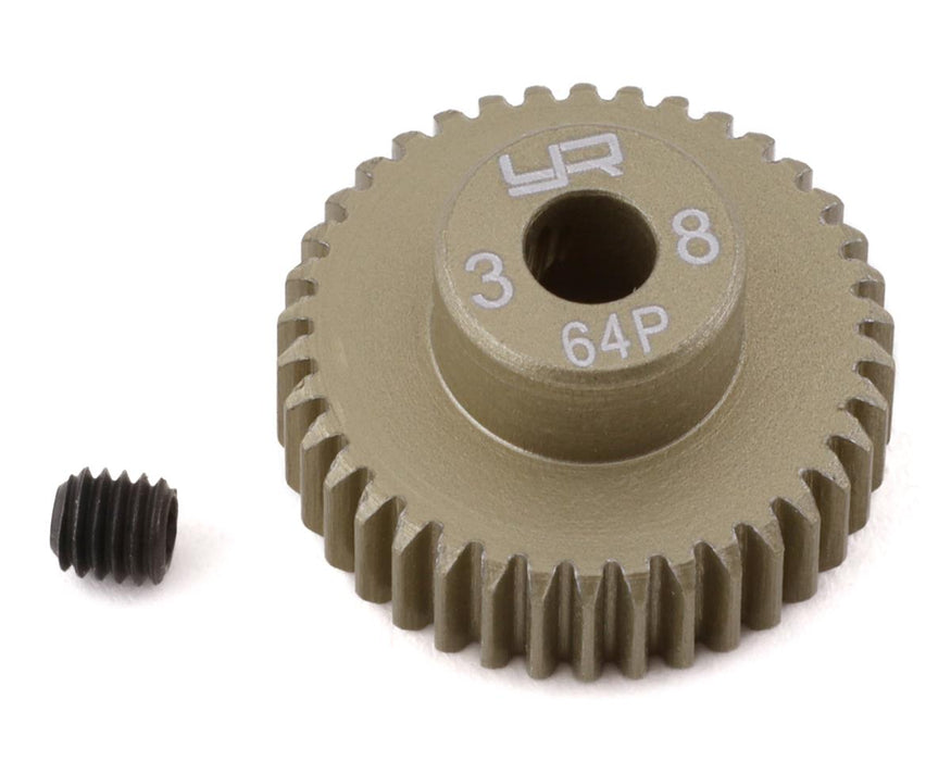 Yeah Racing 64P Hard Coated Aluminum Pinion Gear (38T)