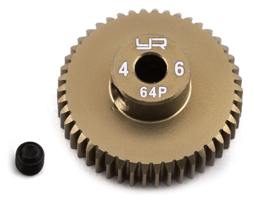 Yeah Racing 64P Hard Coated Aluminum Pinion Gear (46T)