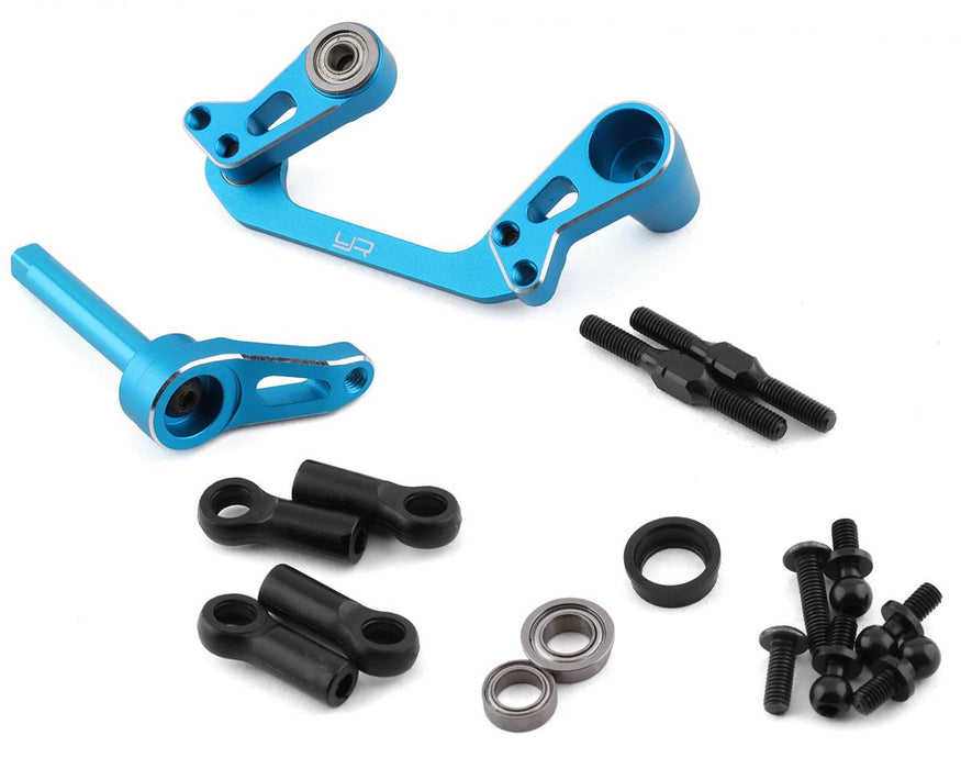 Yeah Racing Tamiya CC-01 Support de direction avec roulement en aluminium (bleu)