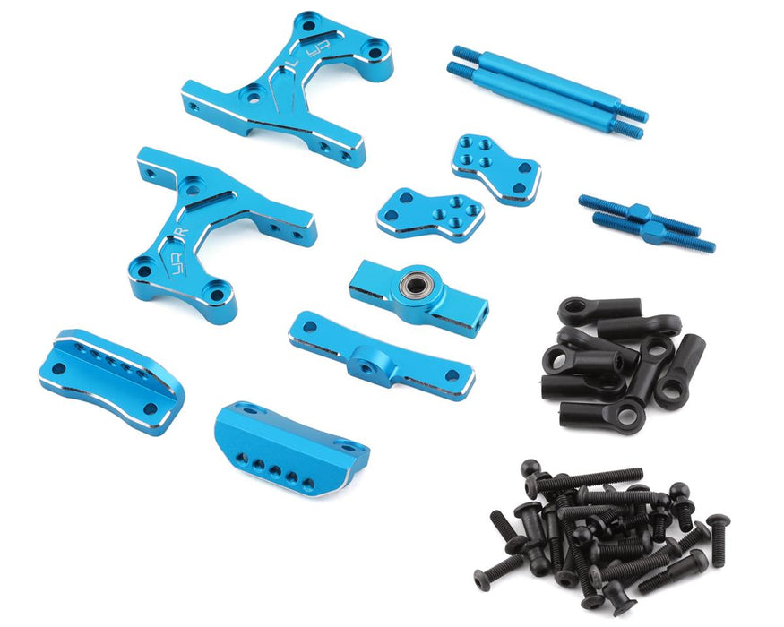 Yeah Racing Tamiya CC-01 Kit de conversion arrière à quatre maillons en aluminium (bleu)