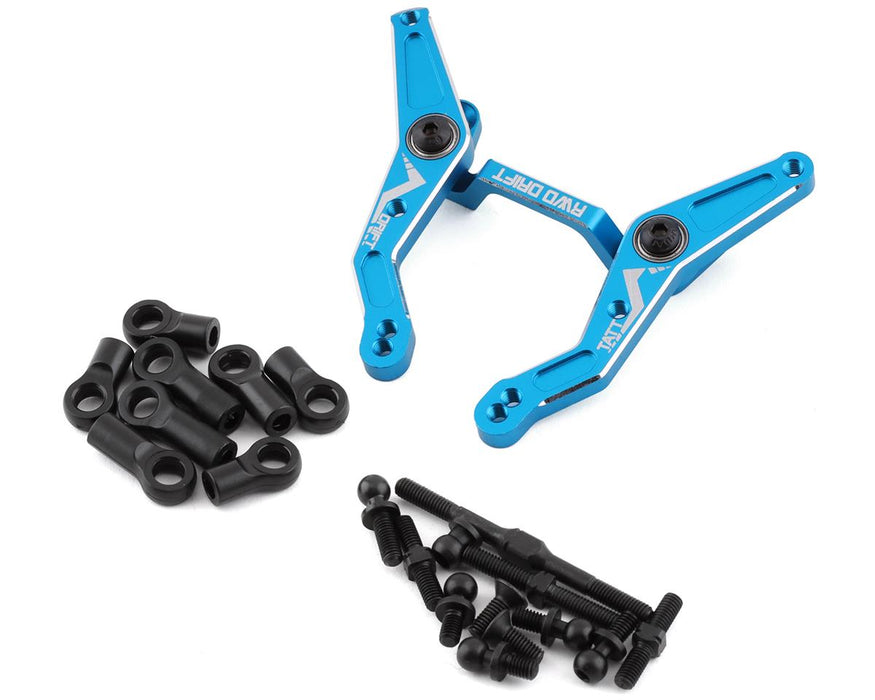 Yeah Racing Crémaillère de direction en aluminium Tamiya TT-02 RWD (bleu)