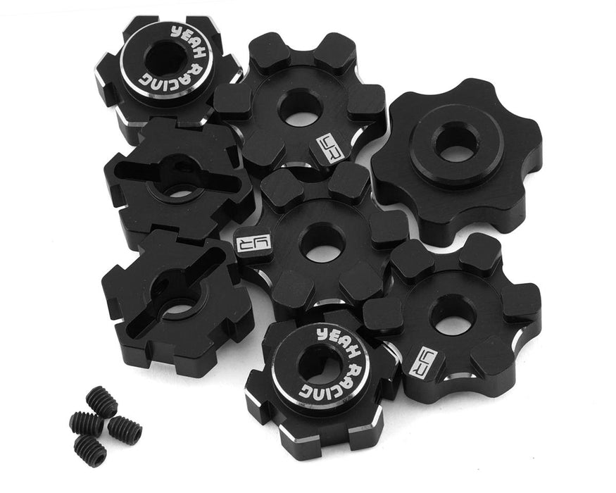 Yeah Racing Traxxas Maxx 17mm Aluminum Wheel Hex Set (Black) (4)