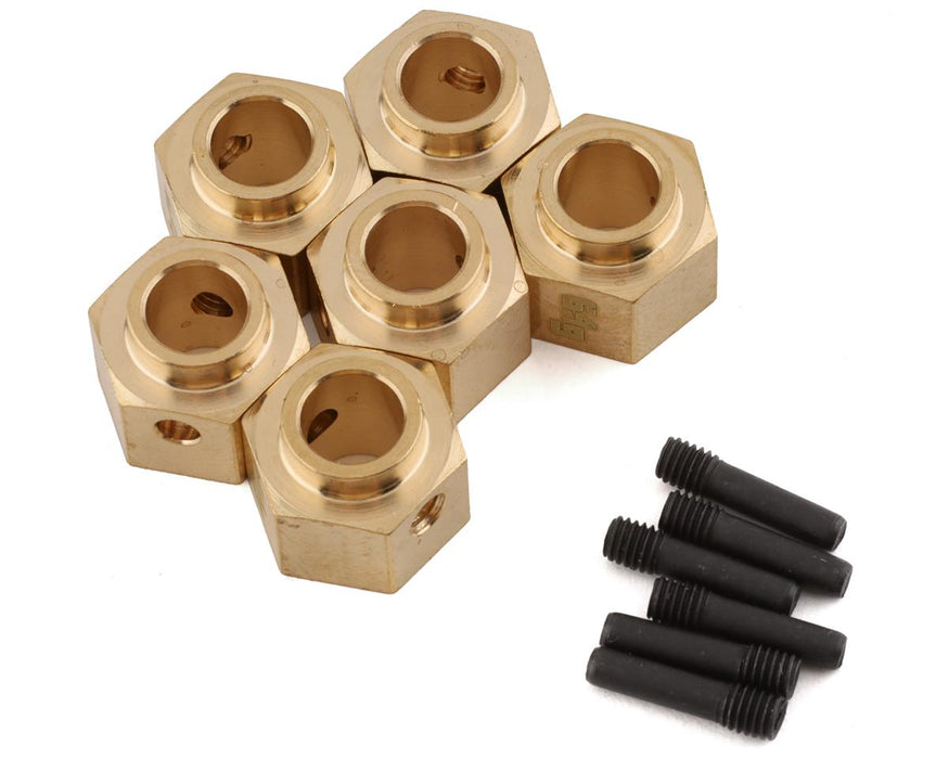 Yeah Racing High Mass Brass 12x8mm Wheel Hexes for Traxxas TRX-6 (6)