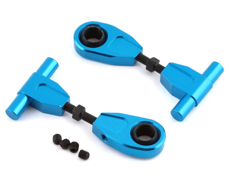 Yeah Racing Tamiya TT-02 Bras de suspension avant supérieur en aluminium (bleu) (2)