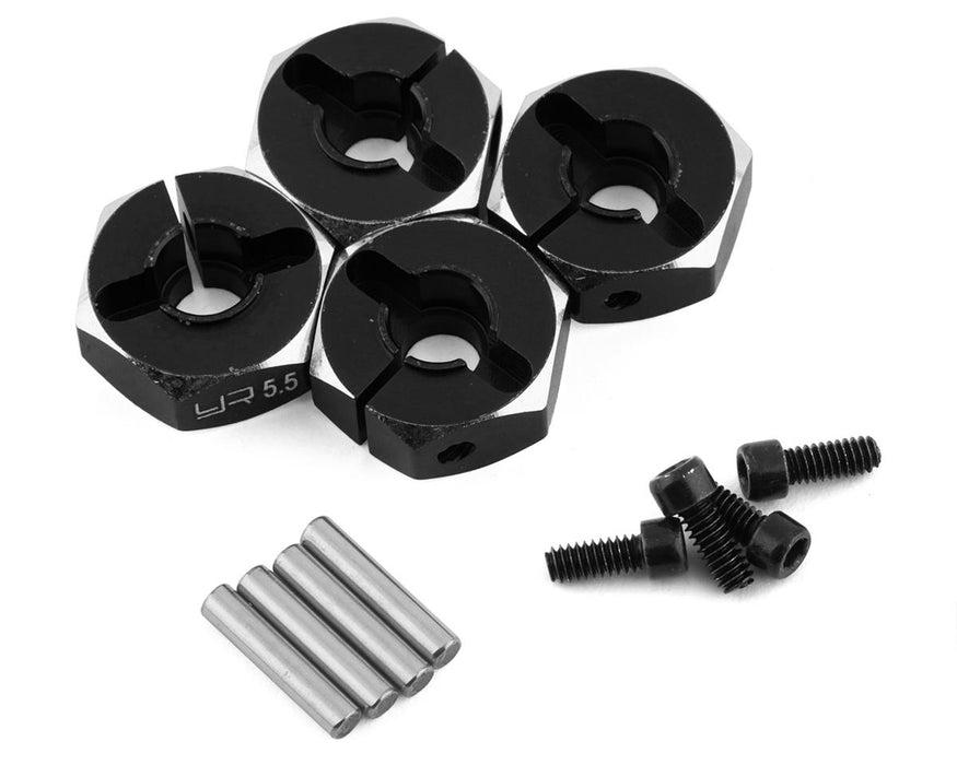 Yeah Racing Aluminum Clamping 12mm Hex (Black) (4) (5.5mm)