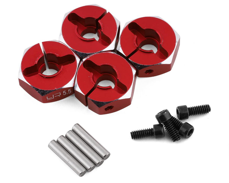 Yeah Racing Aluminum Clamping 12mm Hex (Red) (4) (5.5mm)