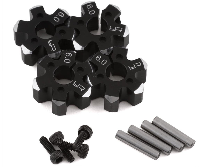 Yeah Racing Aluminum Clamping 12mm Hex (Black) (4) (6mm)