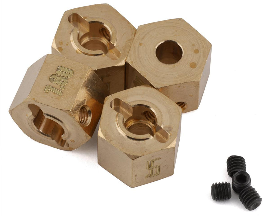 Yeah Racing 12mm Brass Wheel Hexes (4) (9mm Offset)